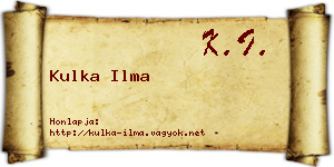 Kulka Ilma névjegykártya